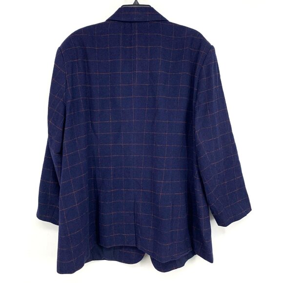 Future Collective Reese Blutstein Blazer Blue Check Plaid Button NWT - Picture 8 of 11